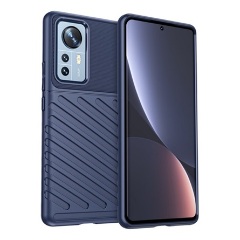 Xiaomi 12 Pro Gigapack szilikon telefonvédő ütésállóság, dombor minta, SÖTÉTKÉK