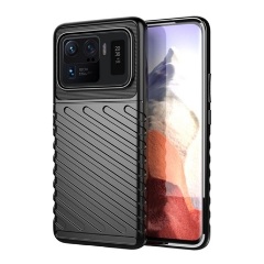 Xiaomi Mi 11 Ultra 5G Gigapack szilikon telefonvédő ütésállóság, dombor minta, FEKETE