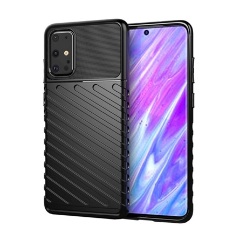 Samsung S20 Plus 5G Gigapack Szilikon telefonvédő ütésállóság, dombor minta, FEKETE Samsung S20 Plus 5G Gigapack Szilikon telefonvédő ütésállóság, dombor minta, FEKETE