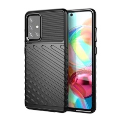 Samsung A72 5G Gigapack Szilikon telefonvédő ütésállóság, dombor minta, FEKETE