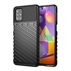 Samsung M31s Gigapack szilikon telefonvédő ütésállóság, dombor minta, FEKETE Samsung M31s Gigapack szilikon telefonvédő ütésállóság, dombor minta, FEKETE