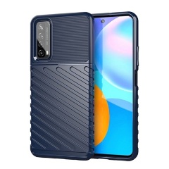 Huawei P Smart (2021) Gigapack szilikon telefonvédő ütésállóság, dombor minta, SÖTÉTKÉK