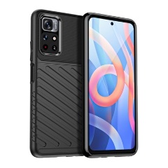 Xiaomi Poco M4 Pro 5G Gigapack szilikon telefonvédő ütésállóság, dombor minta, FEKETE