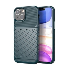 iPhone 13 mini Gigapack szilikon telefonvédő ütésállóság, dombor minta, SÖTÉTZÖLD