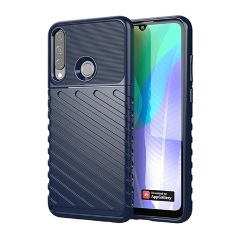 Huawei Y6p Gigapack szilikon telefonvédő ütésállóság, dombor minta, SÖTÉTKÉK