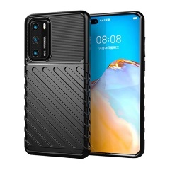 Huawei P40 Gigapack szilikon telefonvédő ütésállóság, dombor minta, FEKETE Huawei P40 Gigapack szilikon telefonvédő ütésállóság, dombor minta, FEKETE