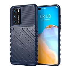 Huawei P40 Gigapack szilikon telefonvédő ütésállóság, dombor minta, SÖTÉTKÉK