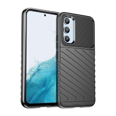 Samsung A54 5G Gigapack szilikon telefonvédő ütésállóság, dombor minta, FEKETE