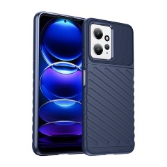 Redmi Note 12 4G Gigapack Szilikon telefonvédő ütésállóság, dombor minta, SÖTÉTKÉK