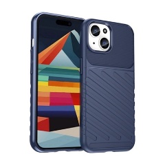 iPhone 15 Gigapack szilikon telefonvédő ütésállóság, dombor minta, SÖTÉTKÉK