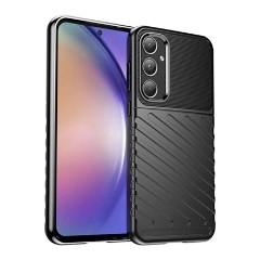 Samsung A55 5G Gigapack Szilikon telefonvédő ütésállóság, dombor minta, FEKETE