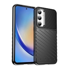 Samsung A35 5G Gigapack Szilikon telefonvédő ütésállóság, dombor minta, FEKETE