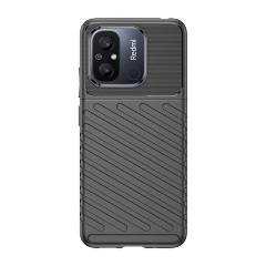 Redmi 12C Gigapack Szilikon telefonvédő ütésállóság, dombor minta, FEKETE
