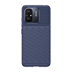 Redmi 12C Gigapack Szilikon telefonvédő ütésállóság, dombor minta, SÖTÉTKÉK