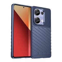 Xiaomi Poco M6 Pro 4G Gigapack Szilikon telefonvédő ütésállóság, dombor minta, SÖTÉTKÉK