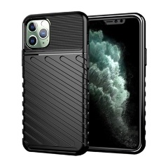 iPhone 11 Pro Gigapack szilikon telefonvédő ütésállóság, dombor minta, FEKETE