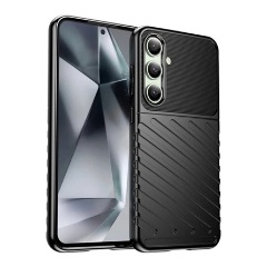 Samsung S24 FE 5G Gigapack Szilikon telefonvédő ütésállóság, dombor minta, FEKETE