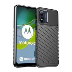 Motorola Moto E13 GIGAPACK szilikon telefonvédő ütésállóság, dombor minta, FEKETE