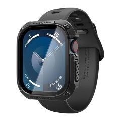 Apple Watch Series 10 46mm SPIGEN TOUGH ARMOR műanyag óra keret ütésállóság FEKETE