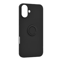 iPhone 16 Plus 5G Gigapack Szilikon telefonvédő tartógyűrű, kameravédő, FEKETE iPhone 16 Plus 5G Gigapack Szilikon telefonvédő tartógyűrű, kameravédő, FEKETE