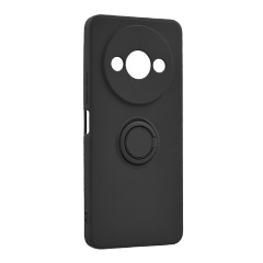 Redmi A3 4G Gigapack Szilikon telefonvédő tartógyűrű, kameravédő, FEKETE
