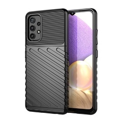Samsung A32 4G Gigapack szilikon telefonvédő ütésállóság, dombor minta, FEKETE