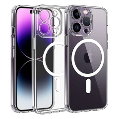 iPhone 15 Pro Max GIGAPACK Szilikon telefonvédő ütésállóság, MagSafe, ÁTLÁTSZÓ