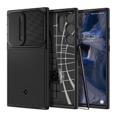 Samsung S23 Ultra SPIGEN OPTIK ARMOR szilikon telefonvédő kameravédő FEKETE