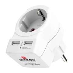 SKROSS hálózati elosztó 4 AC+2 USB aljzat FEHÉR