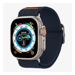 Apple Watch Series 10 46mm SPIGEN LITE FIT ULTRA pótszíj egyedi méret, textil, SÖTÉTKÉK