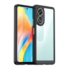 Oppo A58 4G Gigapack Szilikon telefonvédő ütésállóság, átlátszó hátlap, FEKETE