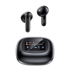 AWEI TP97 Bluetooth fülhallgató SZTEREO v5.4, érintőkijelző + töltőtok, FEKETE