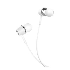 HOCO M70 fülhallgató SZTEREO 3.5mm jack, felvevő gomb, FEHÉR