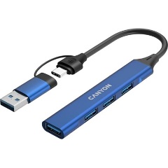 Canyon DS-02 4-portos USB-C/A hub kék