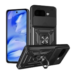 Google Pixel 9a GIGAPACK Defender szilikon telefonvédő ütésállóság, kameravédő, FEKETE