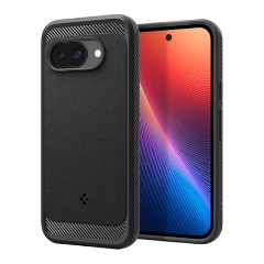 Google Pixel 9a SPIGEN RUGGED ARMOR szilikon telefonvédő ütésállóság, MagSafe, FEKETE