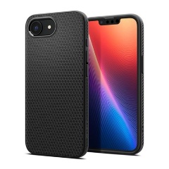 iPhone 16e SPIGEN LIQUID AIR szilikon telefonvédő ütésállóság, MagSafe, FEKETE