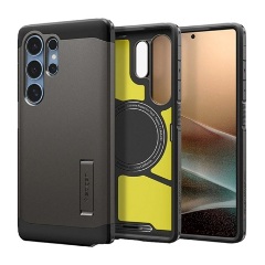 Samsung S25 Ultra SPIGEN TOUGH ARMOR MAG műanyag telefonvédő ütésállóság, MagSafe, SÖTÉTSZÜRKE