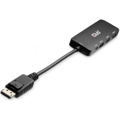Club 3D CSV-7330 1db DisplayPort 2.1 1db USB-B 2.0 micro -> 3db HDMI 2.1 M/F adapter fekete