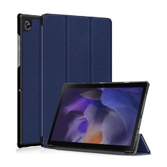 Samsung Tab A8 10.5 LTE (2021) Gigapack Tok álló, bőr hatású FLIP, asztali tartó, SÖTÉTKÉK