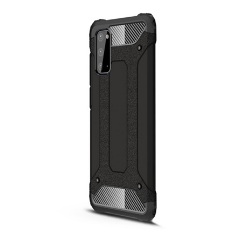 Samsung S20 5G Gigapack Defender szilikon telefonvédő ütésállóság, fémhatás, FEKETE