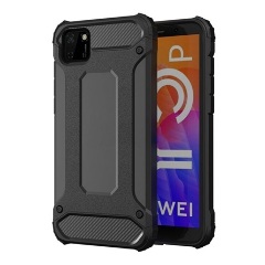 Honor 9S Gigapack Defender szilikon telefonvédő ütésállóság, fémhatás, FEKETE