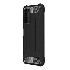 Honor X10 5G Gigapack Defender szilikon telefonvédő ütésállóság, fémhatás, FEKETE