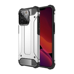 iPhone 13 Pro Gigapack Defender szilikon telefonvédő ütésállóság, fémhatás, EZÜST