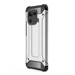 Xiaomi Mi 11 Pro 5G Gigapack Defender szilikon telefonvédő ütésállóság, fémhatás, EZÜST