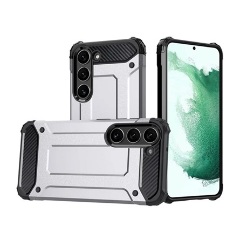 Samsung S23 Plus Gigapack Defender szilikon telefonvédő ütésállóság, fémhatás, EZÜST
