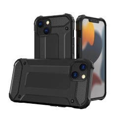 iPhone 14 Plus Gigapack Defender szilikon telefonvédő ütésállóság, fémhatás, FEKETE