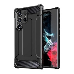 Samsung S24 Ultra 5G Gigapack Defender szilikon telefonvédő ütésállóság, fémhatás, FEKETE