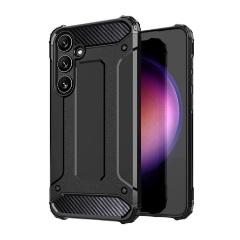Samsung S24 Plus 5G Gigapack Defender szilikon telefonvédő ütésállóság, fémhatás, FEKETE