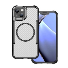 iPhone 15 GIGAPACK Szilikon telefonvédő ütésállóság, MagSafe, FEKETE